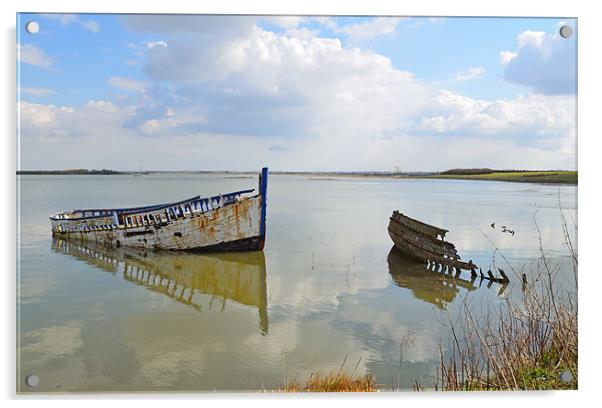 Maldon Essex shipwrecks  Acrylic by Diana Mower