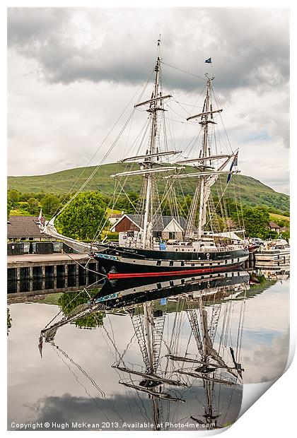 Ship, Sail training vessel, TS Royalist, Docked, N Print by Hugh McKean