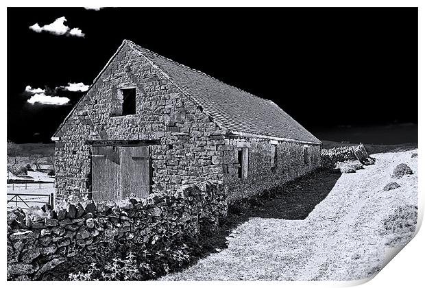 Stone Barn On Thorpe Cloud Print by Darren Burroughs