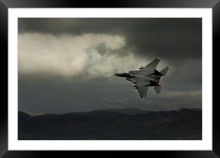 F15 in stormy sky Framed Mounted Print by Oxon Images