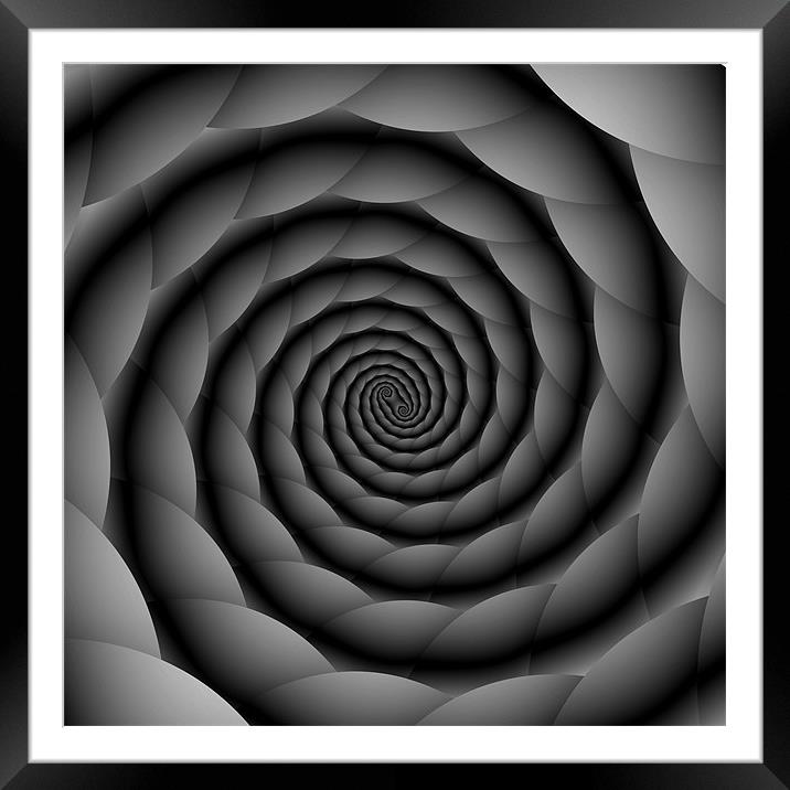 Monochrome Spiral Framed Mounted Print by Colin Forrest