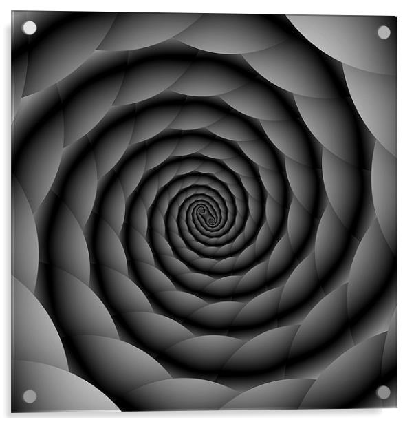 Monochrome Spiral Acrylic by Colin Forrest