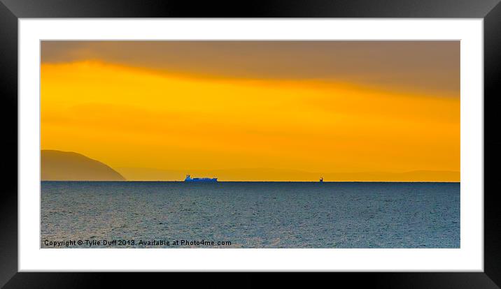 Ship On The Horizon Framed Mounted Print by Tylie Duff Photo Art