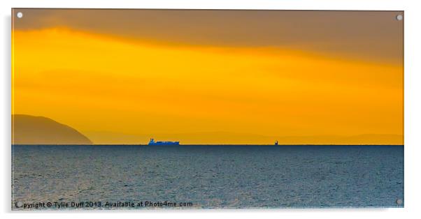 Ship On The Horizon Acrylic by Tylie Duff Photo Art