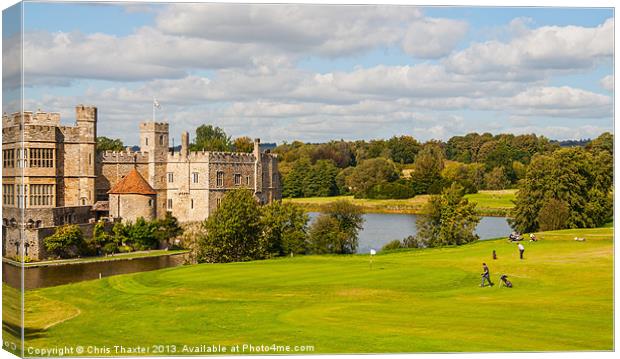 Majestic Golfing at Leeds Castle Canvas Print by Chris Thaxter