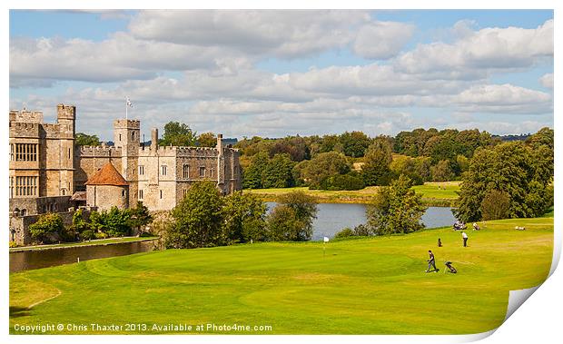 Majestic Golfing at Leeds Castle Print by Chris Thaxter