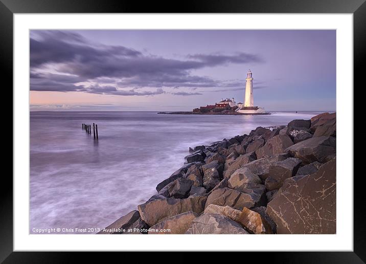 St Marys Lighthouse Framed Mounted Print by Chris Frost