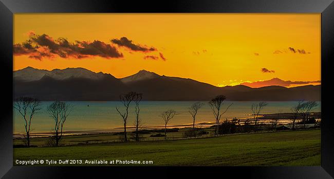 Winter Sunset over Arran Framed Print by Tylie Duff Photo Art