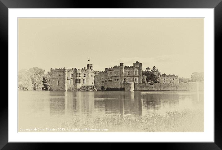 Leeds Castle A Reflection of History Framed Mounted Print by Chris Thaxter