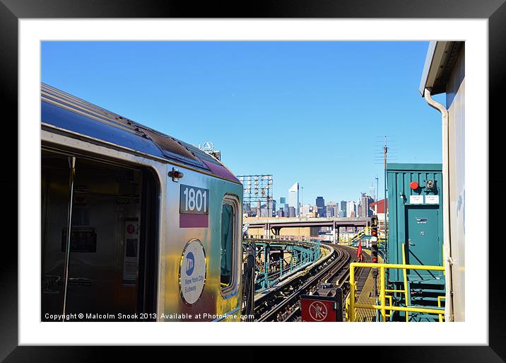 NYC View From Metro 7 Framed Mounted Print by Malcolm Snook