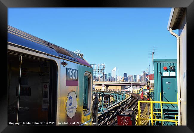 NYC View From Metro 7 Framed Print by Malcolm Snook