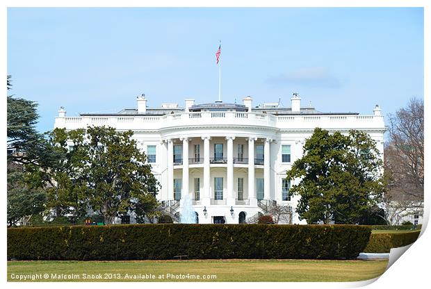 White House Lawns Print by Malcolm Snook