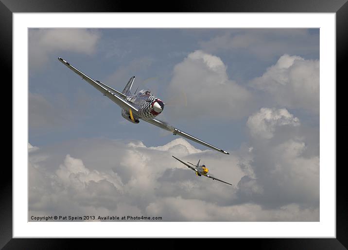 P51 Mustang - Pair Framed Mounted Print by Pat Speirs