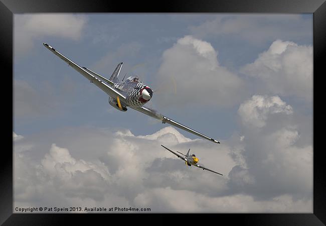 P51 Mustang - Pair Framed Print by Pat Speirs