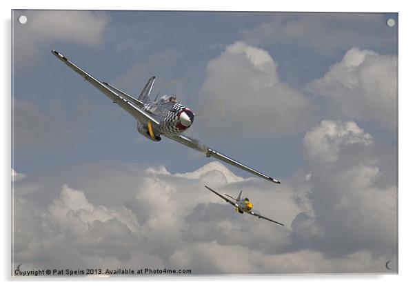 P51 Mustang - Pair Acrylic by Pat Speirs