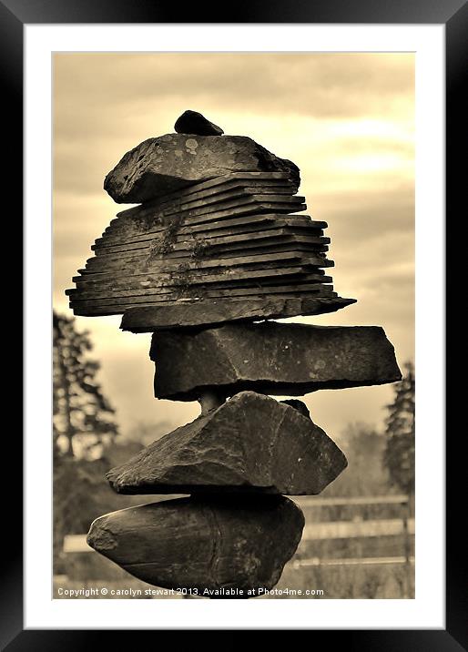 Rock stack Framed Mounted Print by carolyn stewart