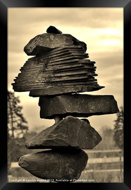 Rock stack Framed Print by carolyn stewart
