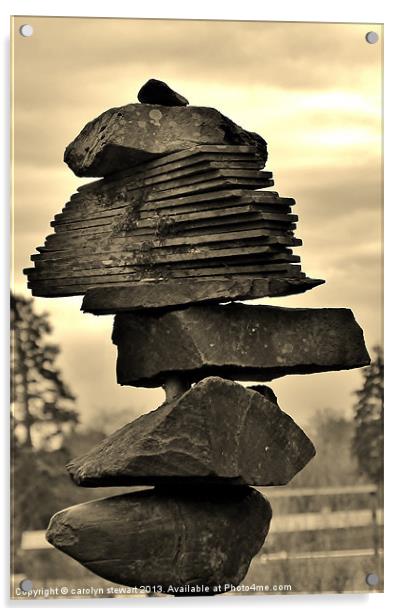 Rock stack Acrylic by carolyn stewart