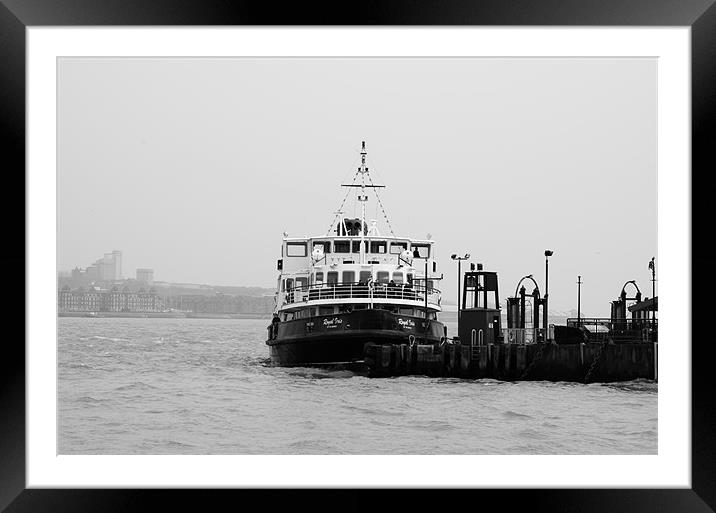 Ferry Across The Mersey Framed Mounted Print by James  Hare