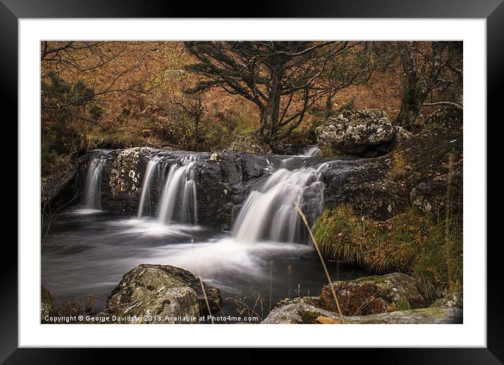 And The Water Falls Framed Mounted Print by George Davidson