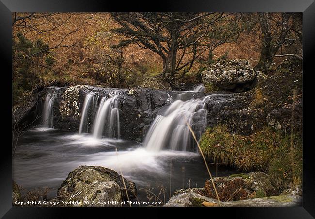 And The Water Falls Framed Print by George Davidson