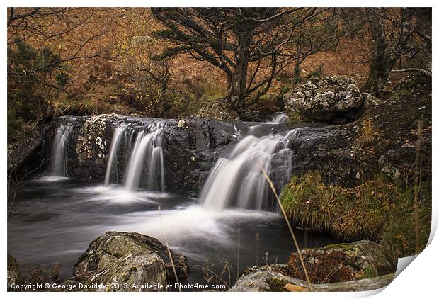 And The Water Falls Print by George Davidson