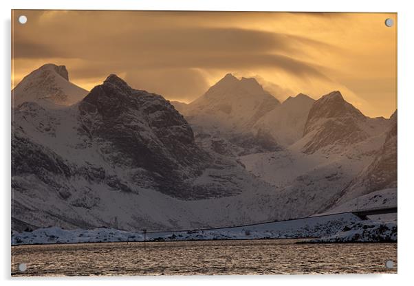 Fjord and mountain near Ramberg Acrylic by Thomas Schaeffer