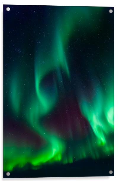 Northern light over Laukvik Acrylic by Thomas Schaeffer