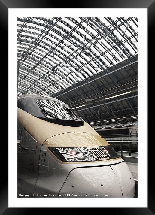 Eurostar at St Pancras International Station Framed Mounted Print by Graham Custance
