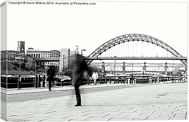 The walk to work, Newcastle Canvas Print by David Wilkins