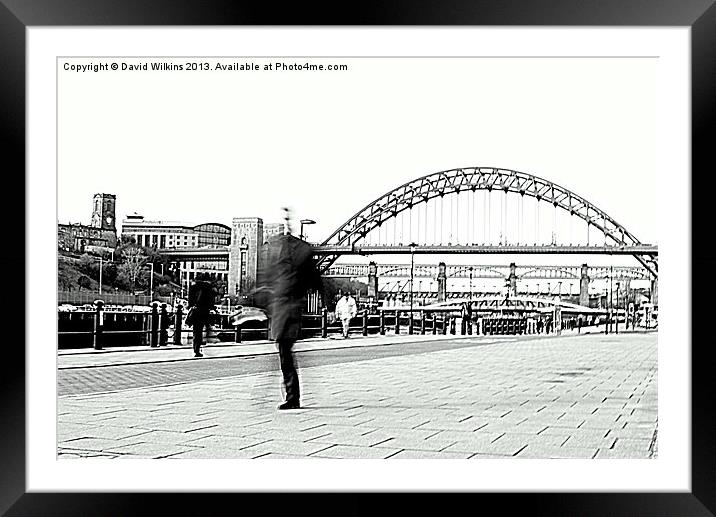 The walk to work, Newcastle Framed Mounted Print by David Wilkins