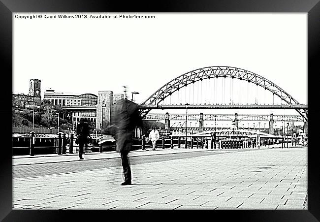 The walk to work, Newcastle Framed Print by David Wilkins