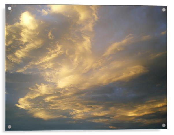 Transient wispy summer evening cloud Acrylic by Rhoda Howie