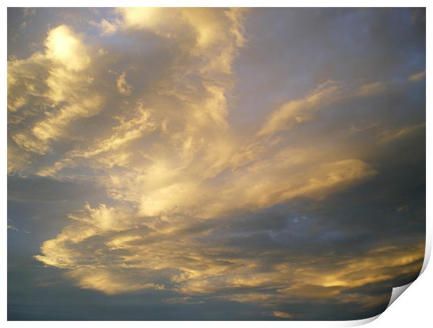 Transient wispy summer evening cloud Print by Rhoda Howie