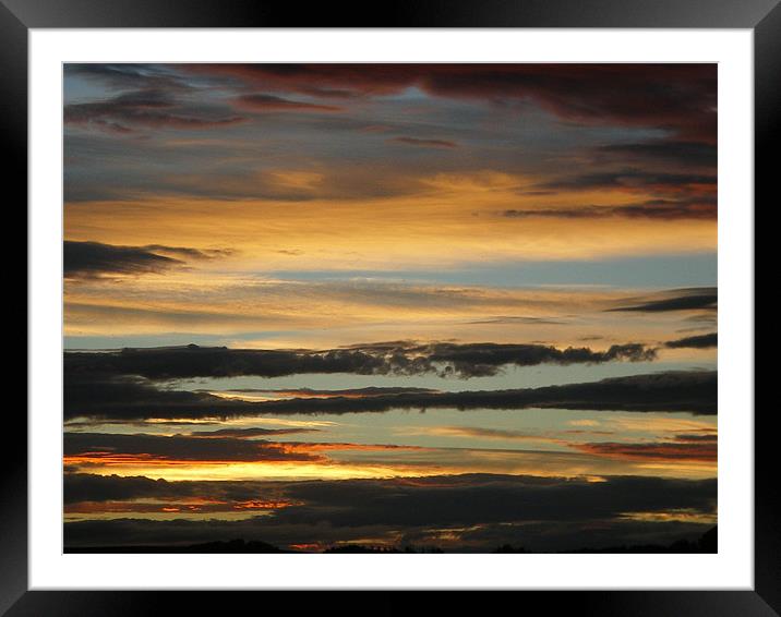 Sunset in Aberdeenshire Framed Mounted Print by Rhoda Howie