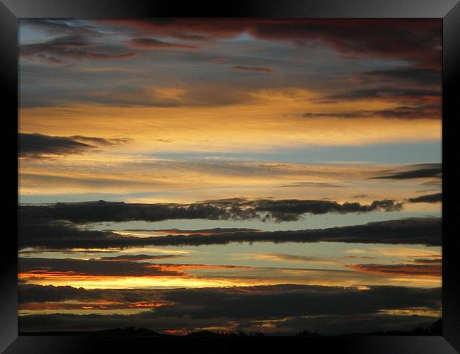 Sunset in Aberdeenshire Framed Print by Rhoda Howie