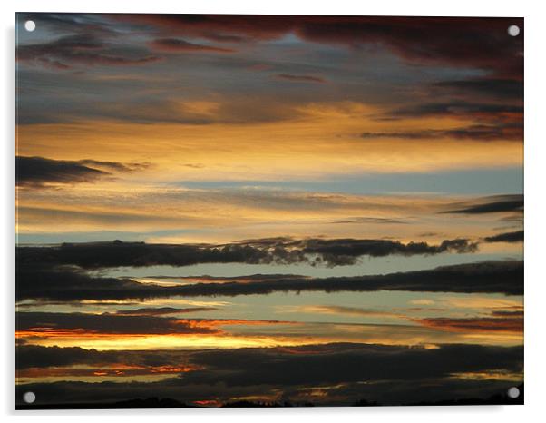 Sunset in Aberdeenshire Acrylic by Rhoda Howie