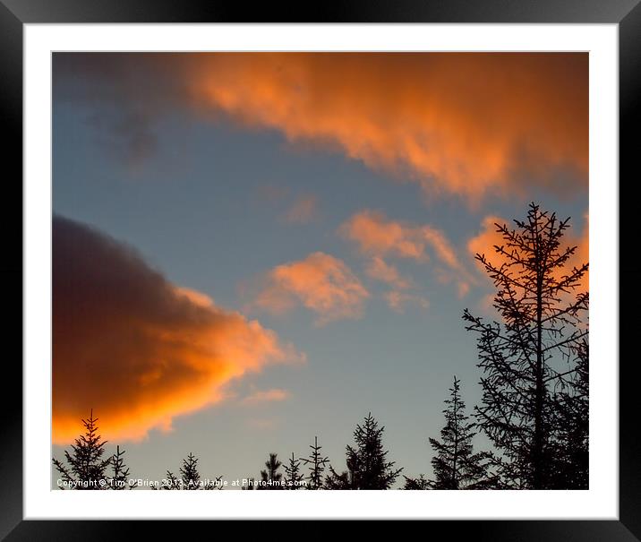 Red Clouds Framed Mounted Print by Tim O'Brien