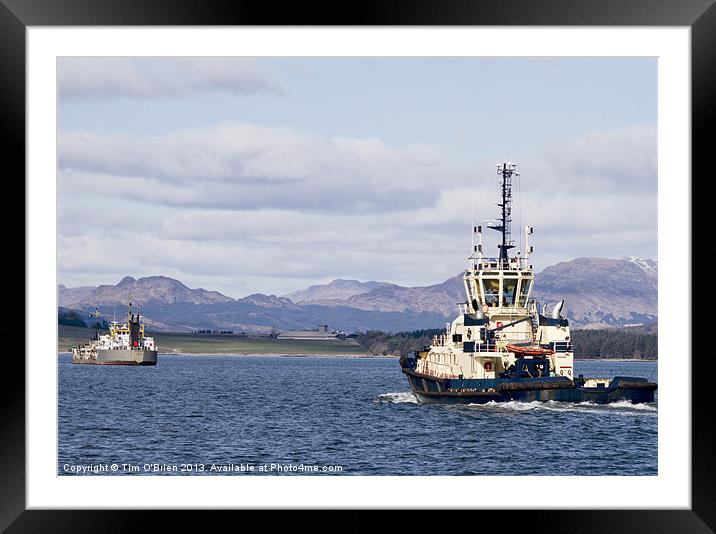 Tug Boat Clyde Framed Mounted Print by Tim O'Brien