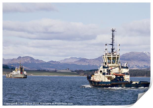 Tug Boat Clyde Print by Tim O'Brien