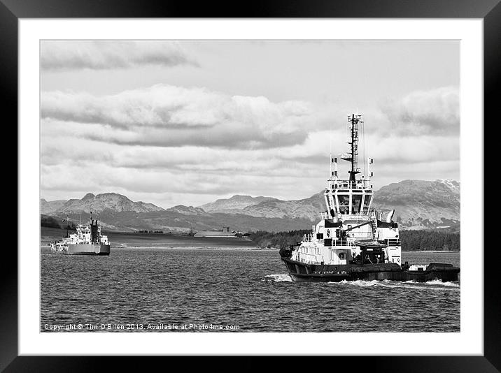 Clyde Tug Boat Framed Mounted Print by Tim O'Brien