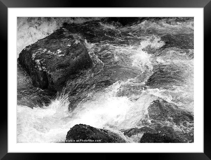 Rushing Water Over Rocks Framed Mounted Print by Tim O'Brien