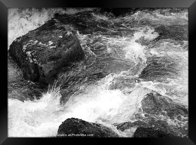 Rushing Water Over Rocks Framed Print by Tim O'Brien