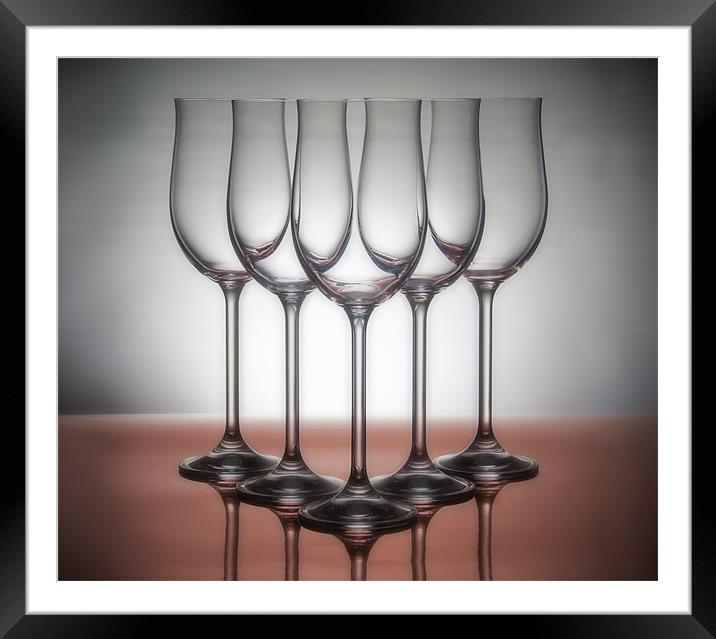 Wine glasses Framed Mounted Print by Sam Smith