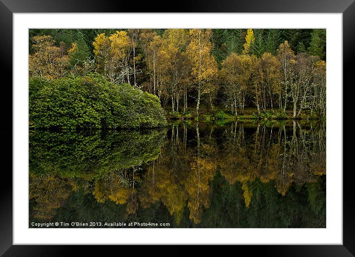 Glencoe Loch Reflections Framed Mounted Print by Tim O'Brien