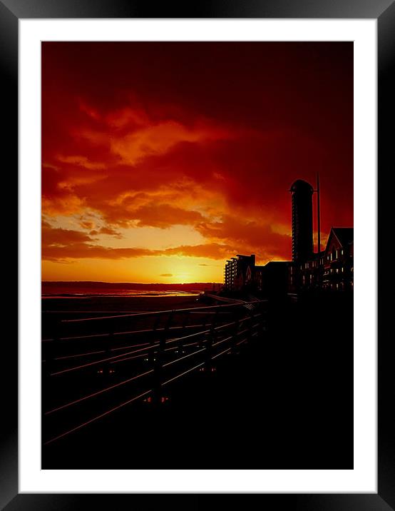 Swansea Bay Sunset. Framed Mounted Print by Becky Dix