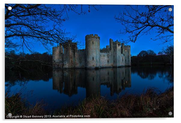 Bodiam Castle Acrylic by Stuart Gennery