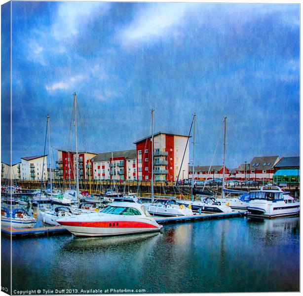 Yachts in Ardrossan Marina Canvas Print by Tylie Duff Photo Art