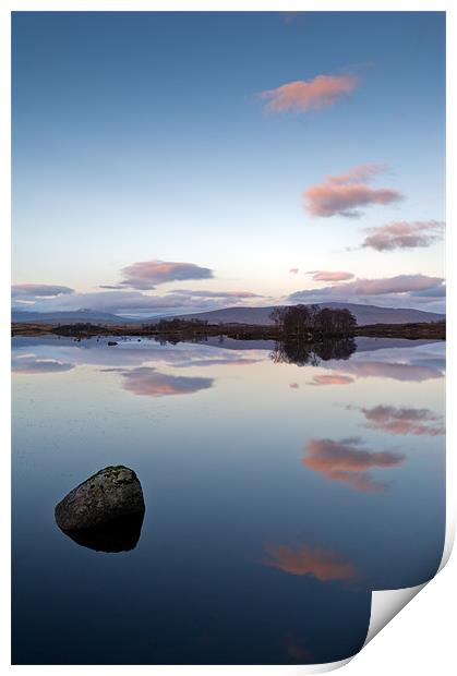 Rock and clouds Loch Ba Print by Gary Eason