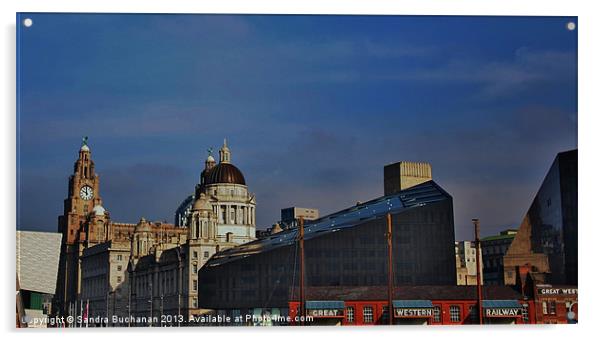 Liverpool City Centre Acrylic by Sandra Buchanan